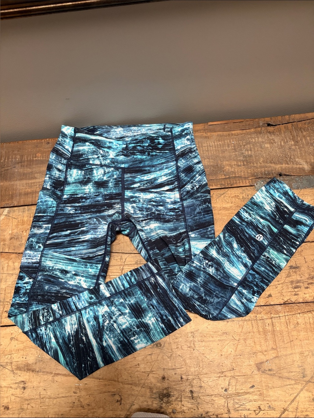 lululemon athletica Blue Marble Print Leggings